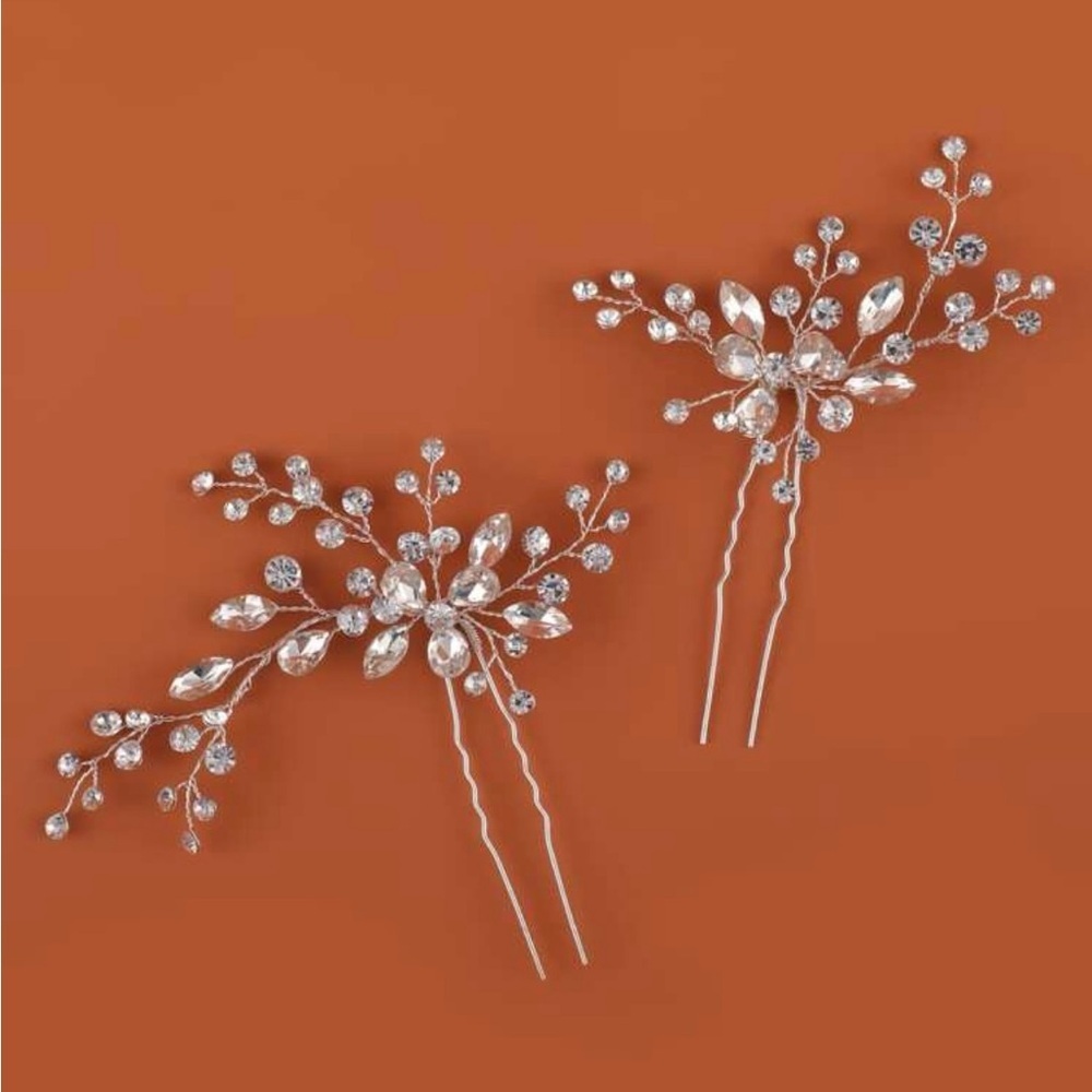 Elegant Silver Hair Pins (2). Brand new never worn.